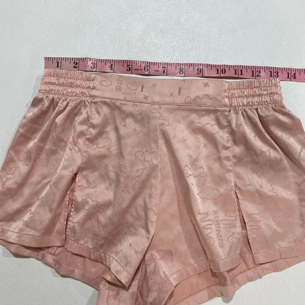 Savage X Fenty Pink Satin Pajama Shorts Y2K Coquette Lounge Small